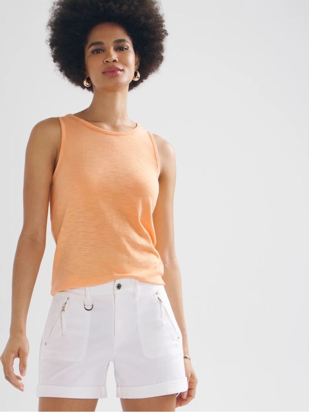 WHBM Cutout Back Tank in Ray of Light Orange Size XSmall